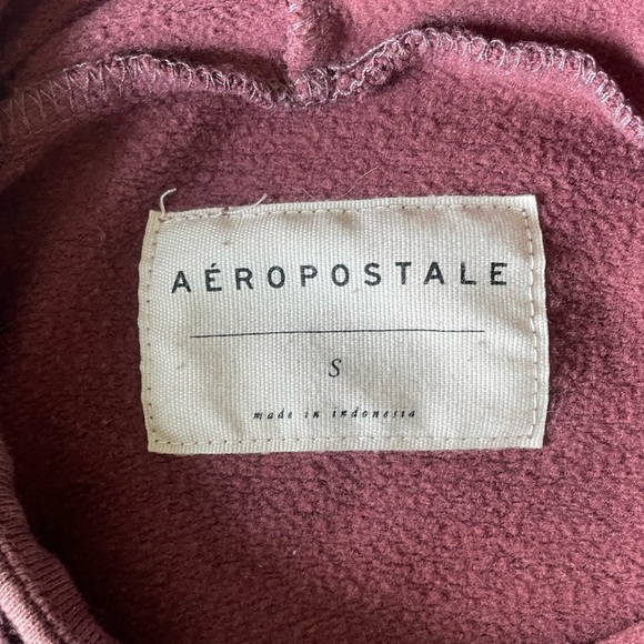 Aeropostale Women’s Small Maroon Puff Sleeve Crop Top Boho Cottagecore Hoodie - Picture 3 of 7